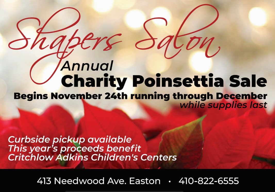 Shapers Salon Annual Poinsettia Sale Discover Easton, Maryland