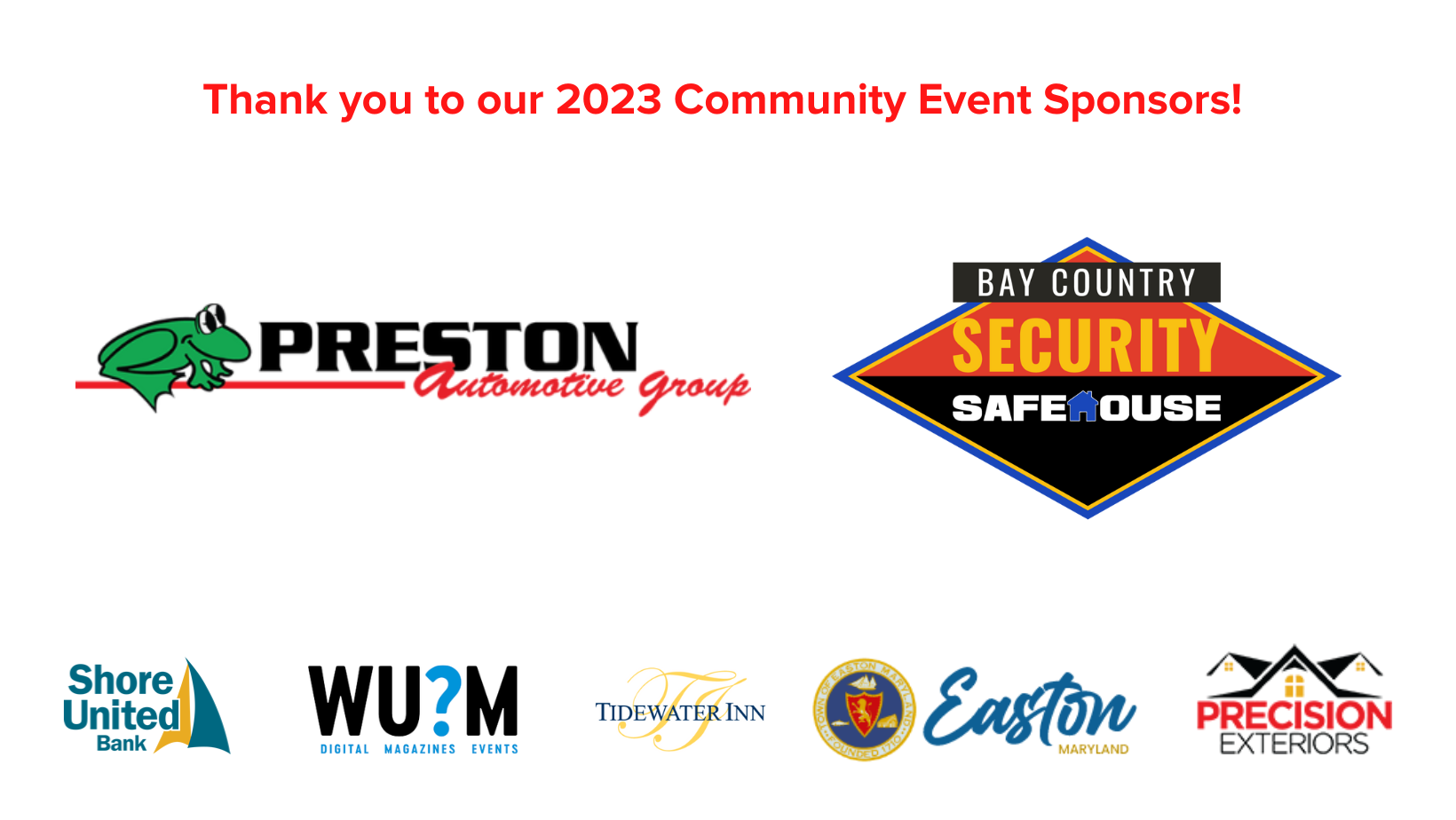Thank you to our 2023 Community Event Sponsors! (5)