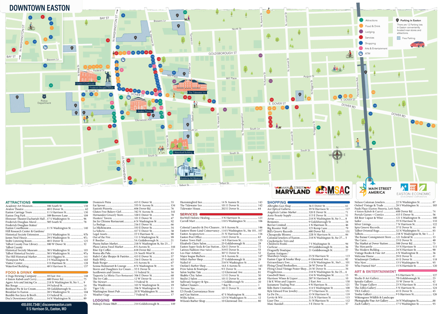 Downtown Map Discover Easton, Maryland